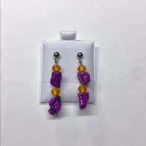 Howlite and artesian glass earrings. Team earrings